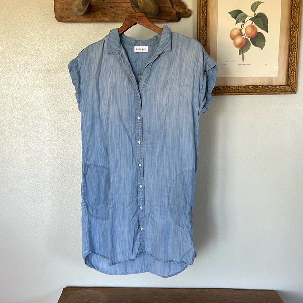 Bella Dahl chambray button up tunic dress
